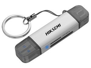 Lector de Tarjetas 2 en 1 Hiksemi HS-HUB-CR01, Soporta SD y Micro SD, USB y USB Tipo C. Color Gris.