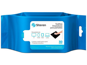 Toallitas Limpiadoras Steren LIM-126 para Dispositivos Electrónicos, 30 toallitas.