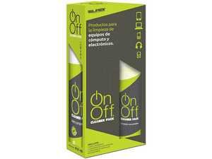 Kit de 4 accesorios de limpieza Silimex On Off para equipos de cómputo audio y video.