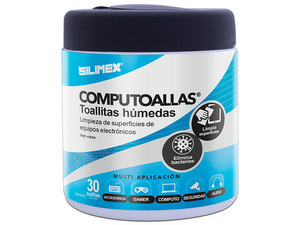 Toallas Húmedas Limpiadoras SILIMEX de 50 piezas, Uso para equipos electrónicos.