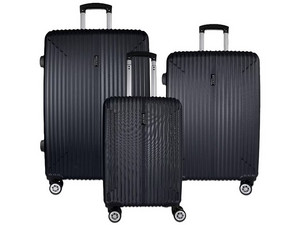 Set de 3 Maletas Rígidas BAGIAU 90439003, de 20, 24 y 28 Pulgadas. Color Negro.