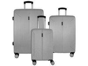 Set de 3 Maletas Rígidas BAGIAU 90439003, de 20, 24 y 28 Pulgadas. Color Gris.