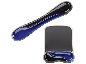 Kit Mouse Pad y Reposamuñecas Kensington K52920WW, Gel, Negro con Azul.