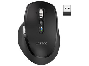 Mouse Óptico Inalámbrico Acteck Virtuos Pro Ultra MI777, 4800dpi, Receptor USB, USB Tipo C a Tipo A. Color Negro.