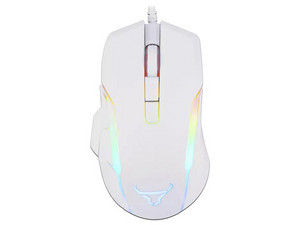 Mouse Óptico Gamer Batauro Balancer PWM3325 , hasta 16000 dpi, Iluminación RGB, USB. Color Blanco.