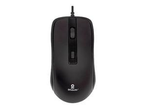 Mouse Óptico BRobotix 6007204, Hasta 1600 DPI, USB, Color Negro.