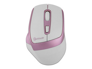 Mouse Ergonómico Getttech Wireless 6D Office, hasta 1600DPI, 6 Botones, Bluetooth, Color Rosa.