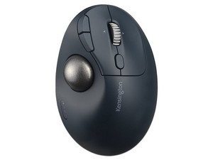 Mouse Kensington TB550 inalámbrico, Trackball, control con pulgar, recargable, diseño ergonómico, color negro. Conectividad Bluetooth y USB.