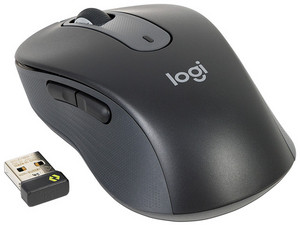 Mouse inalámbrico Logitech Signature M650, hasta 4000 dpi, 5 botones, USB, Bluetooth. Color Negro.