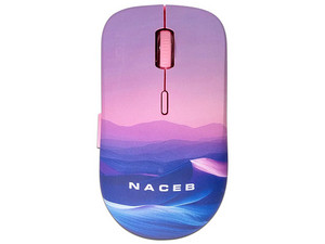 Mouse Óptico Inalámbrico Naceb NA-0138B, Receptor USB, Color Morado.