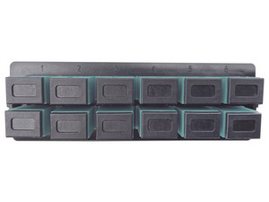 Placa acopladora LinkedPro LP-FO-S12-MM para distribuidor de Fibra Óptica, incluye 12 acopladora SC Simplex. Color Negro