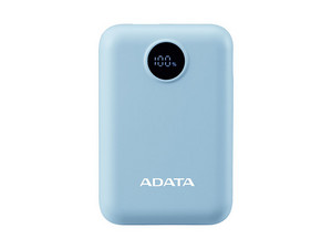 Power Bank ADATA PC10022-12LB, Batería Portátil Recargable de 10,000 mAh, Display Digital. Color Azul.