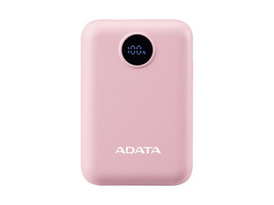 Power Bank ADATA PC10022-12PK, Batería Portátil Recargable de 10,000 mAh, Display Digital. Color Rosa.