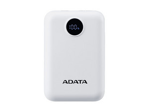 Batería Portátil Recargable ADATA Colorful C100 Power Bank de 10,000 mAh, Color Blanco.