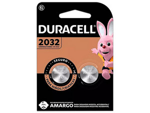 Pila Litio CR2032 Duracell, 3V, Blister 2 Piezas.