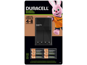 Cargador de Baterías Duracell DAK24CAAA8, Compatible con Pilas AA y AAA. Color Negro. Incluye 6 Pilas AA y 2 AAA.