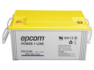 Batería de Reemplazo EPCOM PG12100 de 12 V a 100Ah, Ciclo Profundo, de Gel, Respaldo para Equipos Fotovoltaicos.