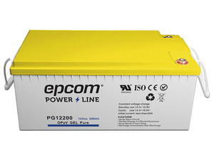 Batería de EPCOM PG12200 de 12 V a 200Ah, Ciclo Profundo, de Gel, Respaldo para Equipos Fotovoltaicos.