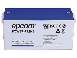 Batería de Epcom PL150D12V2 de 12 V a 150Ah, Ciclo Profundo, T5, Respaldo para Equipos Electrónicos Fotovoltaicos.