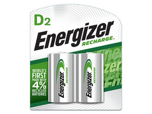 Paquete de 2 Baterías Recargables D Energizer.