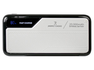 Batería Portátil Recargable Perfect Choice PC-241119, Powerbank de 20000 mAh, USB Tipo C, Lightning, 22.5W. Color Negro y Gris.