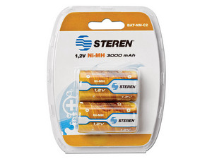 Batería recargable de níquel-metal tipo C, de 1.2 Volts, de 3000 mAh.