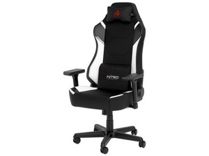 Silla Gamer Nitro Concepts X1000, inclinación ajustable, Soporte Lumbar. Color Negro/Blanco.