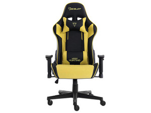 Silla Gamer Ocelot OGS-02, Descansa Brazos Ajustables, Inclinación de 155, Soporta Hasta 150kg, Color Negro/Amarillo, Incluye Teclado mecánico Gamer y Mousepad.