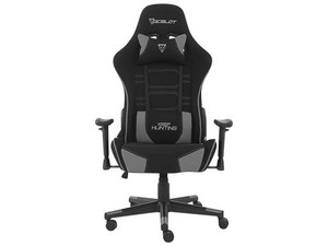 Silla Gamer Ocelot, Respaldo reclinable, Descansa Brazos ajustable, Soporta hasta 150kg. Color Negro/Gris.