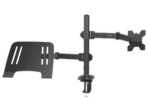 Soporte Doble para Monitor y Laptop Acteck Enforce Zone SM525, Soporta Monitores  de hasta 32", Soporta Laptops de hasta 17", hasta 8Kg. Color Negro.
