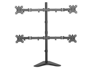 Soporte OvalTech de 4 Brazos, para Monitores de 13 a 32", sobre escritorio. Color Negro.