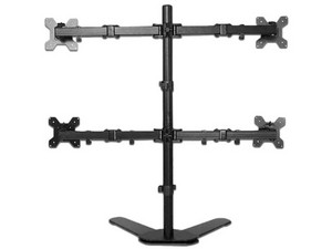 Soporte de Mesa Redleaf RLMS4-1332, Montaje para 4 Monitores de 13" a 27", VESA 100x100, Soporta hasta 7 kg por Brazo.