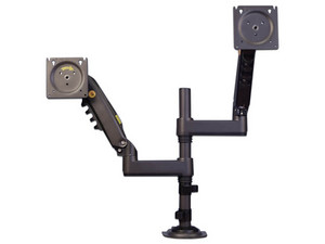 Soporte de Escritorio Articulado para 2 Monitores TCE H180, Carga hasta 9kg, Color Negro
