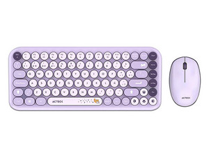 Kit de Teclado y Mouse Acteck Creator Chic K-Colors MK480, Receptor USB, Color Violeta.