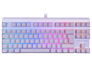 Teclado Mecánico Gamer Batauro TKL Aurbac, Iluminación RGB, USB, Español, Switch Blue. Color Blanco.