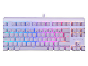 Teclado Mecánico Gamer Batauro TKL Aurbac, Iluminación RGB, USB, Español, Switch Red. Color Blanco.