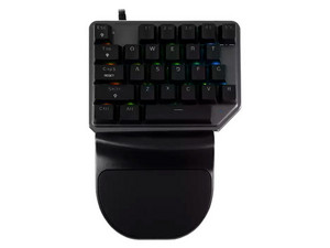 Teclado Mecánico Gamer Batauro Nelore NRL-100-GBL, de Una Mano, con Reposa Muñecas, Retroiluminación RGB. Color Negro.