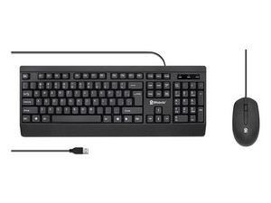 Kit de Teclado y Mouse Óptico BRobotix, Alámbrico, USB 2.0, Color Negro.