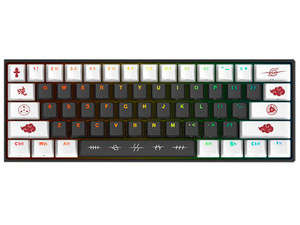 Teclado Mecánico Gamer Check Point NINJA AKATSUKI NA-KX400-AK, Red Switches, RGB, USB. Color Negro. (Versión Naruto).