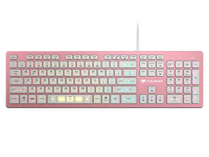 Teclado Gamer Cougar VANTAR AX PINK Iluminación RGB, USB, Color Rosa. (Versión en Inglés).
