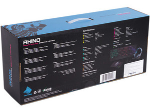 Kit de teclado, Mouse, Audifonos y Mousepad Eagle Warrior RHINO KG65 (Version en Español). Color Azul.