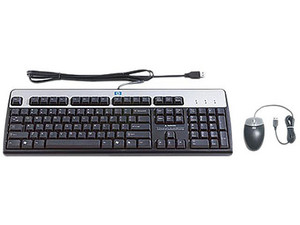 Teclado y Mouse HP USB BFR-PVC US, USB, (Versión en inglés).
