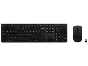 Kit Teclado y Mouse Óptico Inalámbricos Lenovo 4X31R64337,  Receptor USB, Bluetooth, Versión en Español, Color Negro.