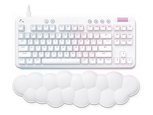 Teclado Mecánico Gamer Logitech G713, Incluye Reposamuñecas, RGB, USB, Color Blanco. (Versión en inglés)