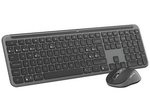 Kit de Teclado y Mouse Logitech Signature Slim Combo MK950, Bluetooth 5.1, Receptor USB, Teclado en Español. Color Gris.