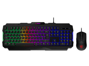 Kit Teclado Y Mouse MSI Forge GK100, Alámbrico, Retroiluminación RGB, DPI Ajustable Hasta 6400.
