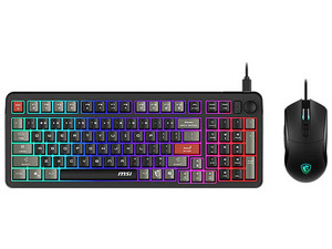 Kit de Teclado y Mouse Optico Gamer MSI Forge GK110, 12800 dpi, Iluminación RGB, USB, Versión en Ingles, Color Negro.