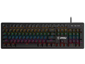 Teclado Mecánico Gamer MSI FORGE GK300 BLUE, Switch Azul, USB, RGB, Color Negro. (Versión en Inglés)