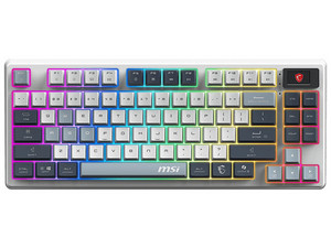 Teclado Mecánico MSI FORGE GK600 TKL, Conectividad Inalámbrica, Iluminación RGB, Diseño Compacto 65, Azul.