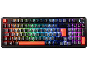 Teclado Gamer NACEB Python NA-0972G, QWERTY, Switch Café, USB, RGB. Color Gris.